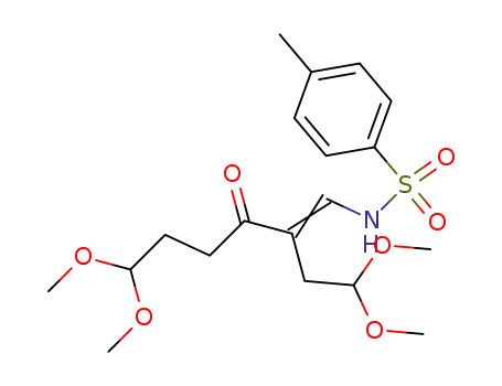 Molecular Structure of 147189-48-8 (3-<4-(methylphenyl)sulfonylaminomethylene>-1,1,7,7-tetramethoxy-4-heptanone)