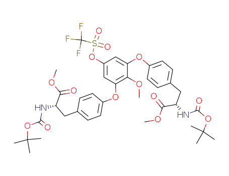 (S)-2-tert-Butoxycarbonylamino-3-(4-{3-[4-((S)-2-tert-butoxycarbonylamino-2-methoxycarbonyl-ethyl)-phenoxy]-2-methoxy-5-trifluoromethanesulfonyloxy-phenoxy}-phenyl)-propionic acid methyl ester