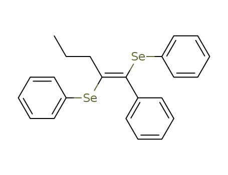 Molecular Structure of 134905-02-5 (Benzene, 1,1'-[(1-phenyl-2-propyl-1,2-ethenediyl)bis(seleno)]bis-, (E)-)