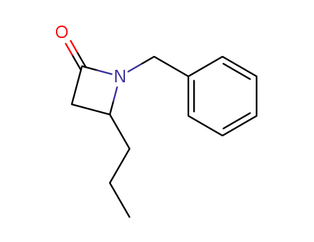 Molecular Structure of 78159-37-2 (2-Azetidinone, 1-(phenylmethyl)-4-propyl-)