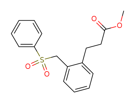 Molecular Structure of 111170-31-1 (Benzenepropanoic acid, 2-[(phenylsulfonyl)methyl]-, methyl ester)