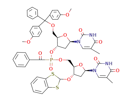 5'-O-dimethoxytritylthymidin-3'-yl 3'-O-(1,3-benzodithiol-2-yl)thymidin-5'-yl benzoylphosphonate