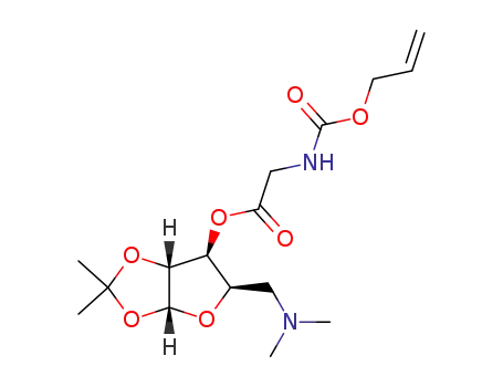 Molecular Structure of 145147-49-5 (Allyloxycarbonylamino-acetic acid (3aR,5R,6S,6aR)-5-dimethylaminomethyl-2,2-dimethyl-tetrahydro-furo[2,3-d][1,3]dioxol-6-yl ester)