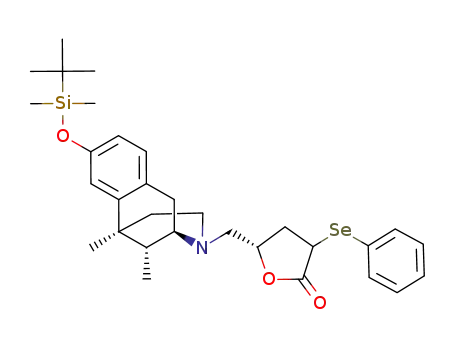 (S)-5-[(2R,6S,11R)-8-(tert-Butyl-dimethyl-silanyloxy)-6,11-dimethyl-1,2,5,6-tetrahydro-4H-2,6-methano-benzo[d]azocin-3-ylmethyl]-3-phenylselanyl-dihydro-furan-2-one