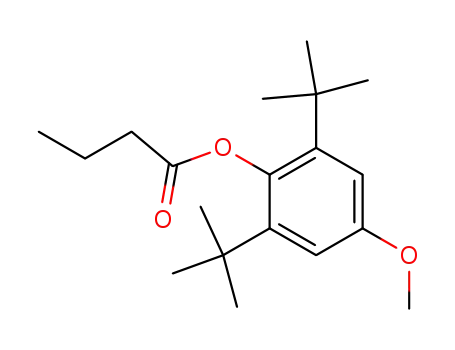 Molecular Structure of 81818-79-3 (2',6'-bis(1,1-dimethylethyl)-4'-methoxyphenyl butanoate)