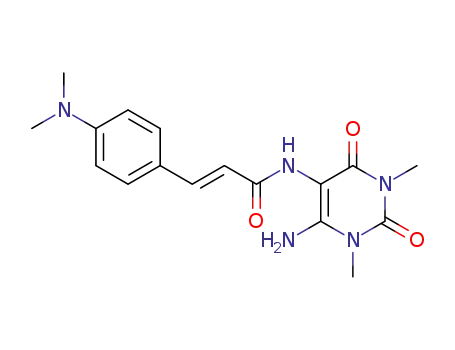 Molecular Structure of 1025972-39-7 ((E)-N-(6-Amino-1,3-dimethyl-2,4-dioxo-1,2,3,4-tetrahydro-pyrimidin-5-yl)-3-(4-dimethylamino-phenyl)-acrylamide)