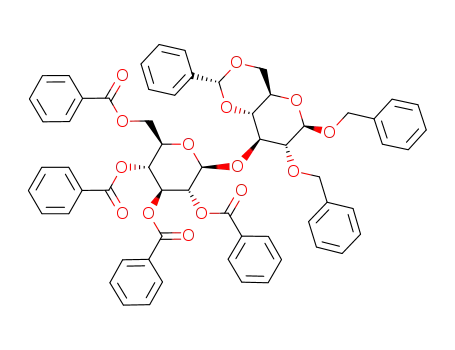 benzyl 2-O-benzyl-4,6-O-benzylidene-3-O-(2,3,4,6-tetra-O-benzoyl-β-D-glucopyranosyl)-β-D-glucopyranoside