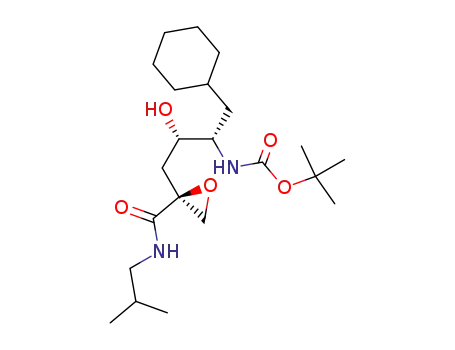 Molecular Structure of 104293-64-3 ((2S,4S,5S)-5-<<(tert-butyloxy)carbonyl>amino>-6-cyclohexyl-4-hydroxy-2-(N-isobutylcarbamoyl)hex-1-ene 1,2-oxide)