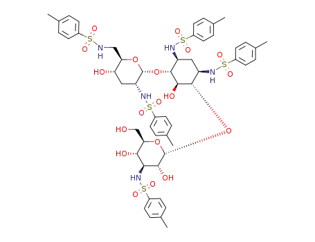 Molecular Structure of 119783-92-5 (3'-deoxy-1,3,2',6',3''-penta-N-tosylkanamycin B)