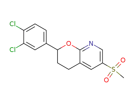 Molecular Structure of 102830-69-3 (2-(3,4-dichlorophenyl)-6-(methylsulfonyl)-3,4-dihydro-2H-pyrano[2,3-b]pyridine)