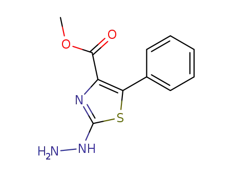 Molecular Structure of 136744-21-3 (4-Thiazolecarboxylic acid, 2-hydrazino-5-phenyl-, methyl ester)