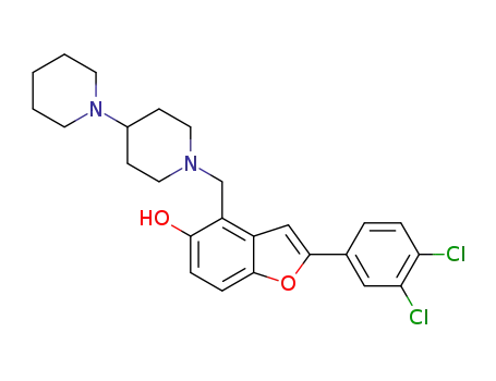 4-([1,4'-bipiperidin]-1'-ylmethyl)-2-(3,4-dichlorophenyl)benzofuran-5-ol