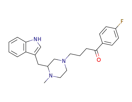 Molecular Structure of 83892-87-9 (1-(4-fluorophenyl)-4-[3-(1H-indol-3-ylmethyl)-4-methylpiperazin-1-yl]butan-1-one)