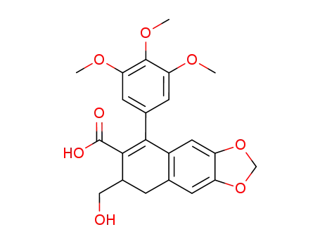 (+/-)-2-Hydroxymethyl-6,7-methylenedioxy-4-(3',4',5'-trimethoxyphenyl)-1,2-dihydro-3-naphthoic acid