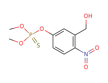 Molecular Structure of 59417-73-1 (Phosphorothioic acid O-[3-(hydroxymethyl)-4-nitrophenyl]O,O-dimethyl ester)