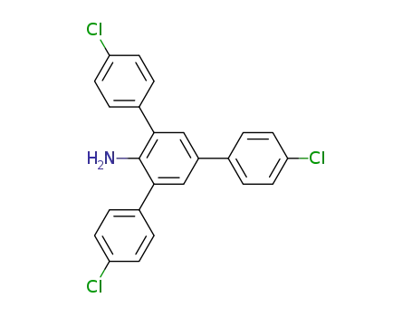 Molecular Structure of 163073-03-8 ([1,1':3',1''-Terphenyl]-2'-amine, 4,4''-dichloro-5'-(4-chlorophenyl)-)