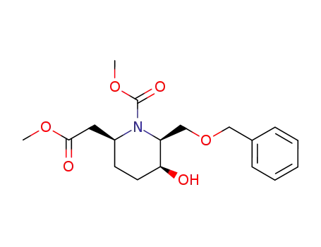 (2S,3S,6S)-2-Benzyloxymethyl-3-hydroxy-6-methoxycarbonylmethyl-piperidine-1-carboxylic acid methyl ester