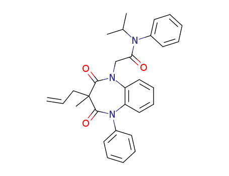1H-1,5-Benzodiazepine-1-acetamide,
2,3,4,5-tetrahydro-3-methyl-N-(1-methylethyl)-2,4-dioxo-N,5-diphenyl-3-
(2-propenyl)-