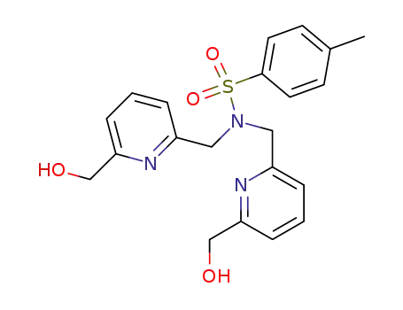 Molecular Structure of 183382-74-3 (Benzenesulfonamide,
N,N-bis[[6-(hydroxymethyl)-2-pyridinyl]methyl]-4-methyl-)