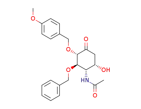 N-[(1S,2R,3S,6S)-2-Benzyloxy-6-hydroxy-3-(4-methoxy-benzyloxy)-4-oxo-cyclohexyl]-acetamide