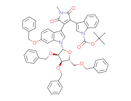 3-{4-[6-Benzyloxy-1-((2R,3R,4R,5R)-3,4-bis-benzyloxy-5-benzyloxymethyl-tetrahydro-furan-2-yl)-1H-indol-3-yl]-1-methyl-2,5-dioxo-2,5-dihydro-1H-pyrrol-3-yl}-indole-1-carboxylic acid tert-butyl ester