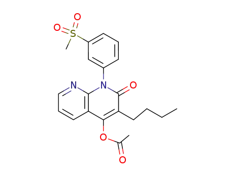 Molecular Structure of 115891-91-3 (1-<3-(methylsulfonyl)phenyl>-3-n-butyl-4-acetoxy-1,8-naphthyridin-2(1H)-one)