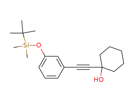 Molecular Structure of 188957-23-5 (Cyclohexanol, 1-[[3-[[(1,1-dimethylethyl)dimethylsilyl]oxy]phenyl]ethynyl]-)