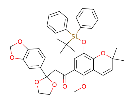 2-(2-Benzo[1,3]dioxol-5-yl-[1,3]dioxolan-2-yl)-1-[8-(tert-butyl-diphenyl-silanyloxy)-5-methoxy-2,2-dimethyl-2H-chromen-6-yl]-ethanone