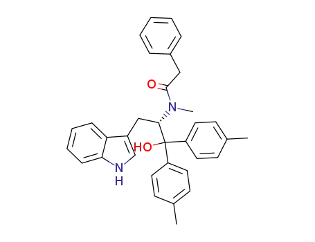 Molecular Structure of 171007-24-2 (3-(3'-indolyl)-(2S)-(N-methyl-N-phenylacetamino)-1,1-di(4''-methylphenyl)-1-propanol)