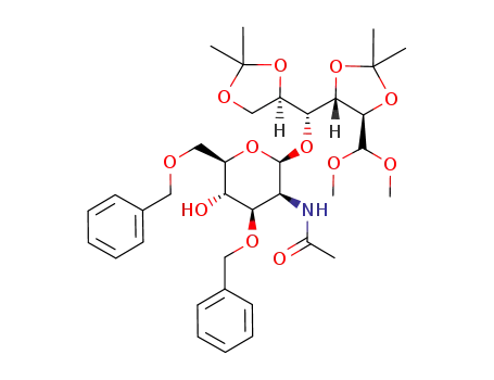 4-O-(2-acetamido-3,6-di-O-benzyl-2-deoxy-β-D-mannopyranosyl)-2,3:5,6-di-O-isopropylidene-aldehydo-D-glucose dimethyl acetal