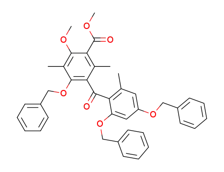 benzyloxy-4-<bis(benzyloxy)-2',4'-methyl-6-benzoyl>-3-methoxy-6-dimethyl-2,5-benzoate de methyle