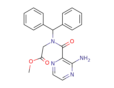 Molecular Structure of 174198-33-5 (N-(1,1-diphenylmethyl)-N-methoxycarbonylmethyl-3-aminopyrazine-2-carboxamide)