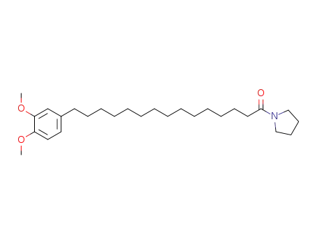 Molecular Structure of 190593-17-0 (Pyrrolidine, 1-[15-(3,4-dimethoxyphenyl)-1-oxopentadecyl]-)