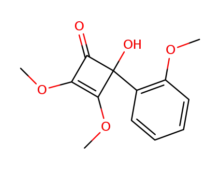Molecular Structure of 112597-30-5 (2-Cyclobuten-1-one, 4-hydroxy-2,3-dimethoxy-4-(2-methoxyphenyl)-)