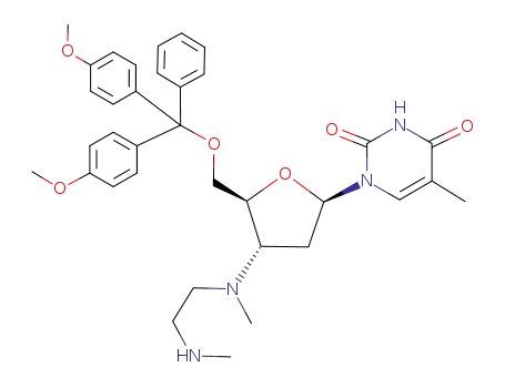 1-{(2R,4S,5S)-5-[Bis-(4-methoxy-phenyl)-phenyl-methoxymethyl]-4-[methyl-(2-methylamino-ethyl)-amino]-tetrahydro-furan-2-yl}-5-methyl-1H-pyrimidine-2,4-dione