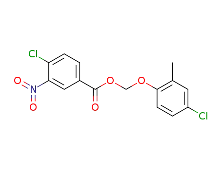 Molecular Structure of 83144-00-7 (4-Chloro-3-nitro-benzoic acid 4-chloro-2-methyl-phenoxymethyl ester)