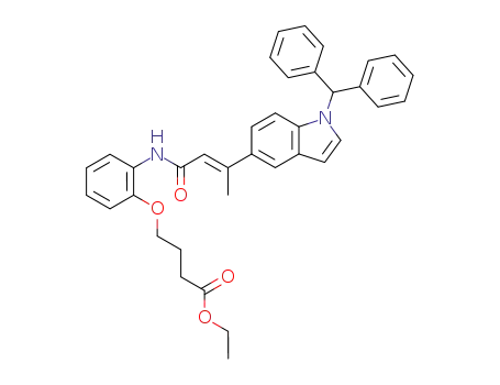 4-{2-[(E)-3-(1-Benzhydryl-1H-indol-5-yl)-but-2-enoylamino]-phenoxy}-butyric acid ethyl ester