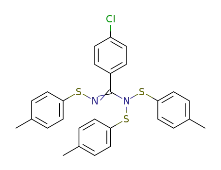 Molecular Structure of 95675-05-1 (N,N,N'-tris(4-tolylthio)-4-chlorobenzenecarboximidamide)