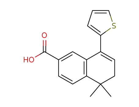 Molecular Structure of 182135-84-8 (2-Naphthalenecarboxylic acid, 5,6-dihydro-5,5-dimethyl-8-(2-thienyl)-)