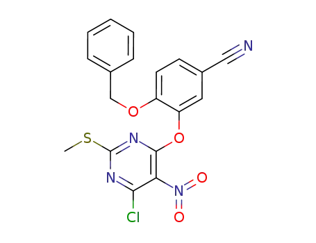 2-methylthio-4-chloro-5-nitro-6-(2-benzyloxy-5-cyanophenoxy)pyrimidine