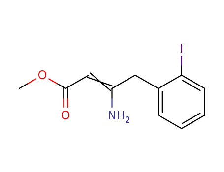 Molecular Structure of 153974-32-4 (methyl 3-amino-4-(2-iodophenyl)-2-butenoate)