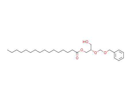 Molecular Structure of 160531-65-7 (Hexadecanoic acid, (2S)-3-hydroxy-2-[(phenylmethoxy)methoxy]propyl
ester)