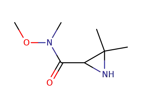 Molecular Structure of 193634-89-8 (2-Aziridinecarboxamide,N-methoxy-N,3,3-trimethyl-(9CI))