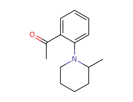 Molecular Structure of 117607-58-6 (Ethanone, 1-[2-(2-methyl-1-piperidinyl)phenyl]-)