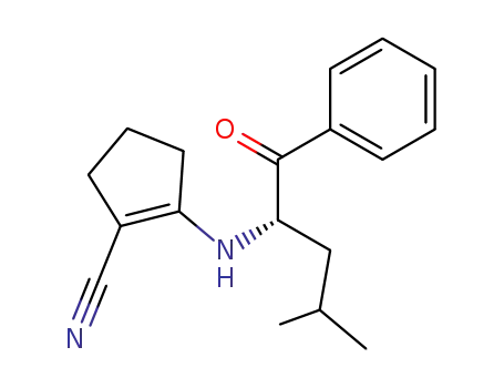 1-Cyclopentene-1-carbonitrile, 2-[(1-benzoyl-3-methylbutyl)amino]-, (S)-