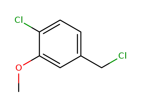 Molecular Structure of 13726-18-6 (Benzene, 1-chloro-4-(chloromethyl)-2-methoxy-)