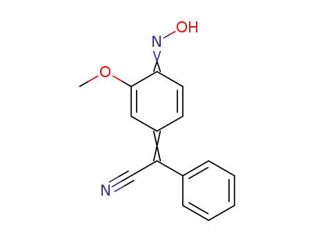Molecular Structure of 842-49-9 ([(4Z)-4-(hydroxyimino)-3-methoxycyclohexa-2,5-dien-1-ylidene](phenyl)acetonitrile)