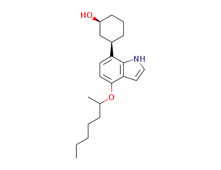 Molecular Structure of 102651-69-4 (4-(2-Heptyloxy)-7-(3-hydroxycyclohexyl)indole)