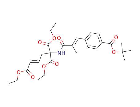 Molecular Structure of 192636-98-9 ((E)-5-[(E)-3-(4-tert-Butoxycarbonyl-phenyl)-2-methyl-acryloylamino]-5-ethoxycarbonyl-hex-2-enedioic acid diethyl ester)