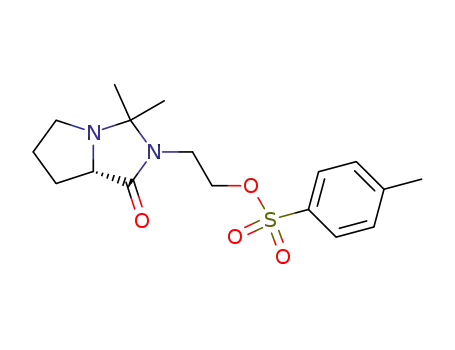Molecular Structure of 185736-39-4 (1H-Pyrrolo[1,2-c]imidazol-1-one,
hexahydro-3,3-dimethyl-2-[2-[[(4-methylphenyl)sulfonyl]oxy]ethyl]-, (S)-)